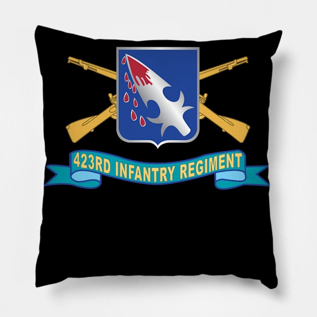 423rd Infantry Regiment - DUI w Br - Ribbon X 300 Pillow by twix123844