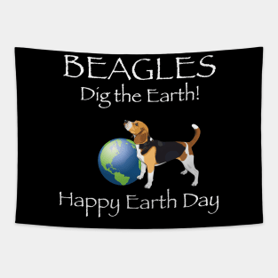 Beagle Happy Earth Day T-Shirt Tapestry