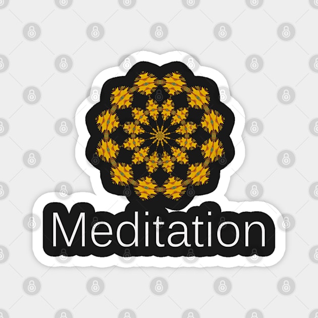 Meditation Mandala Symmetric Pattern Magnet by PlanetMonkey