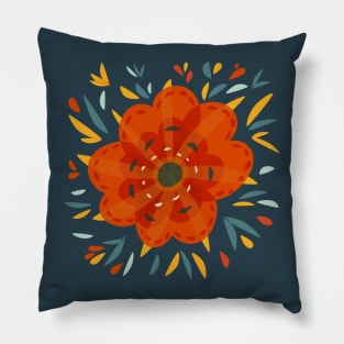 Decorative Orange Flower Pillow