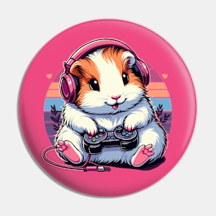 Funny Cute Guinea Pig Cavy Hamster Video Game Controller Cavy Girl Player Pin