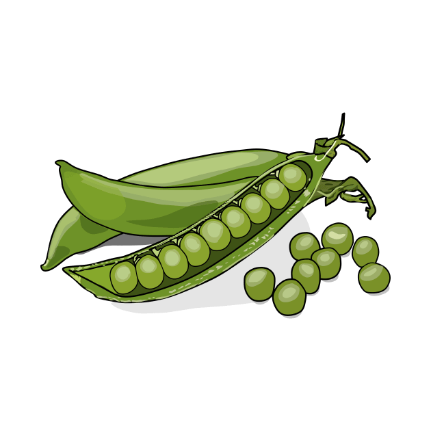 Pea cartoon illustration by Miss Cartoon