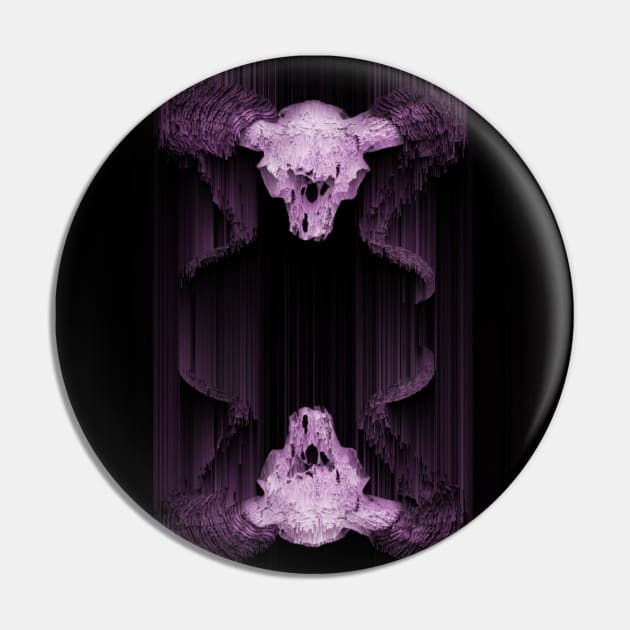 Magenta Taxidermy Animal Skull Pin by Moon Art