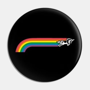 Jumping UNICORN RAINBOW STRIPE Pin