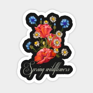 Spring  wildflowers-Bouquet of wildflowers-Spring bouquet of wildflowers Magnet