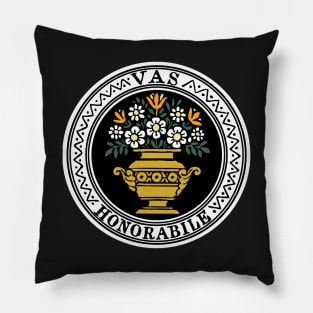 Vas Honorabile (color) - black bkg Pillow