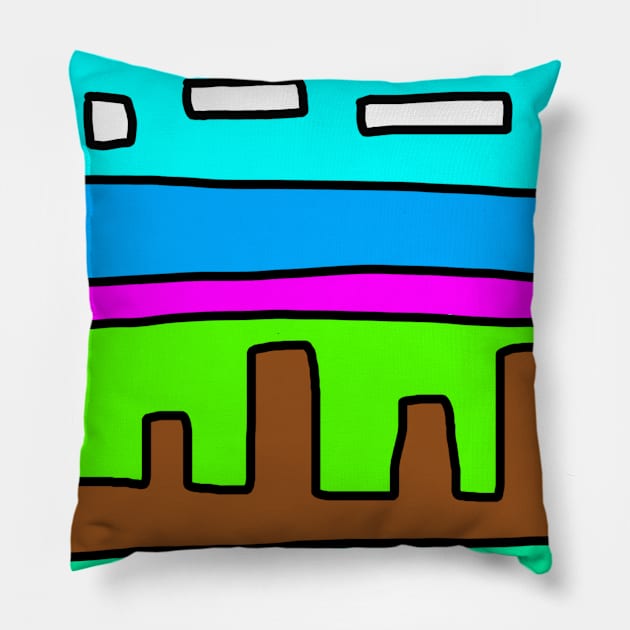 Landscape with trees 1 Pillow by VazMas Design