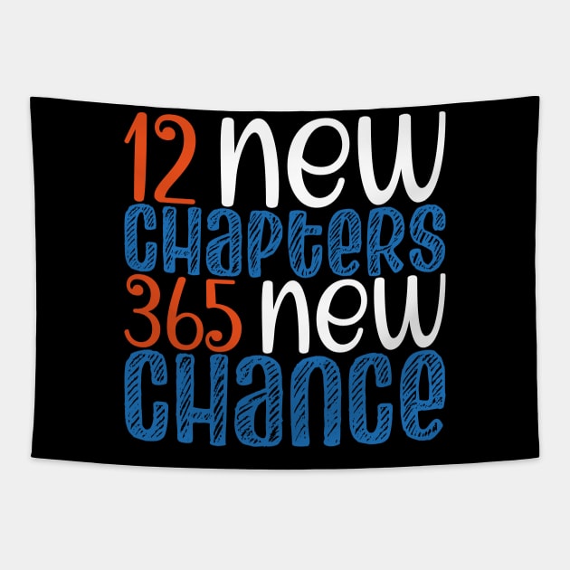 New Year 2023 Positivity, 12 New Chapters 365 New Chance Tapestry by mcoshop