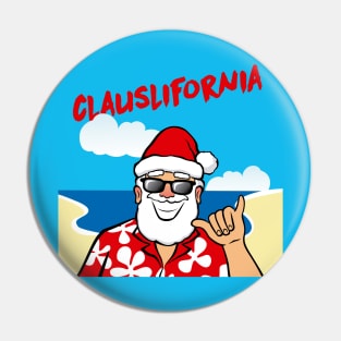 California Hipster Surfer Beach Santa Gift for Daddy T-Shirt Pin