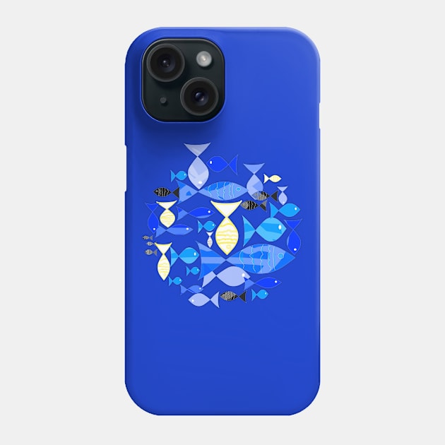 Blue fishes Phone Case by Mirimodesign