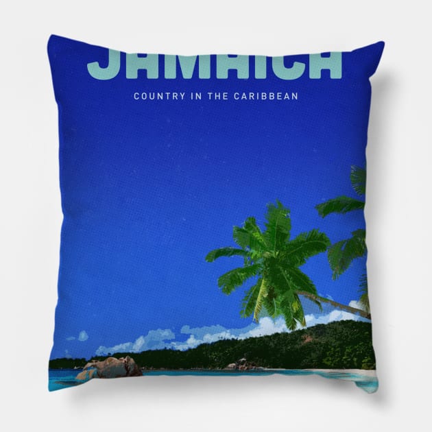 Visit Jamaica Pillow by Mercury Club