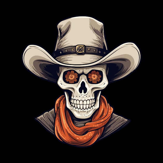 Halloween Cowboy Skeleton With Western Hat Wild West by Piggy Boxer