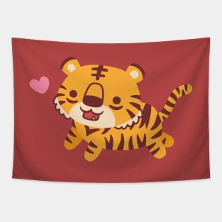 Cute Little Prancing Tiger Tapestry