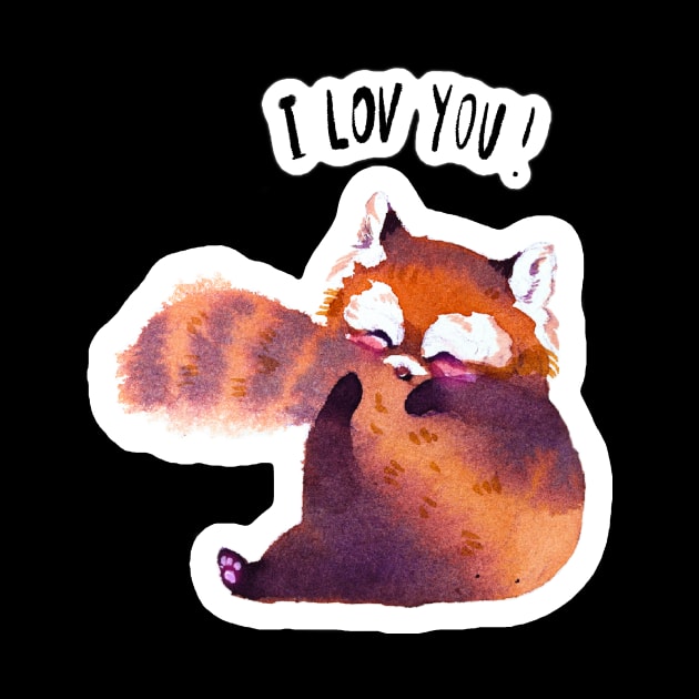 Red Panda loves her tail by DraconesStudio