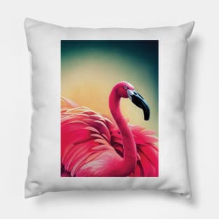 Feathered Fluffy Flamingo Pillow