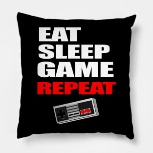 Funny Eat Sleep Game Repeat Gamer t-shirt Pillow