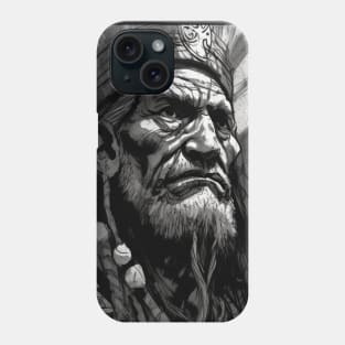 Ayahuasca And the Old Shaman Black and White Phone Case