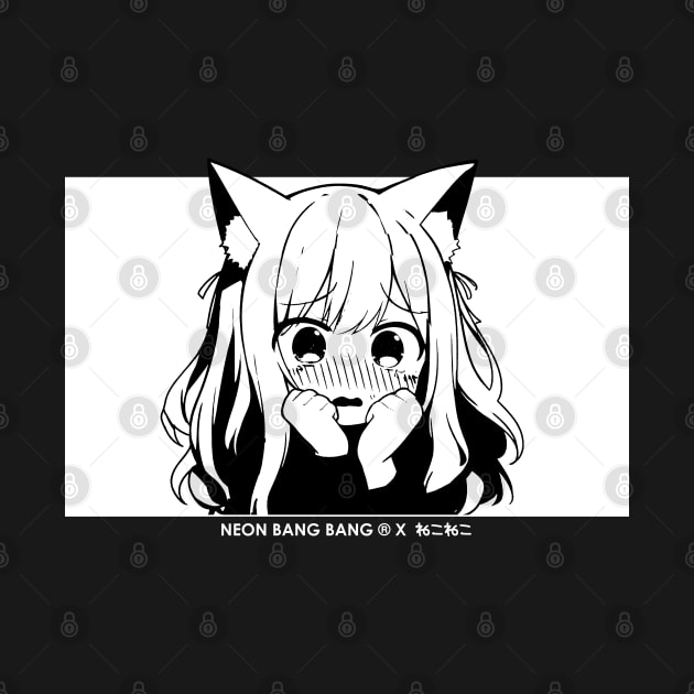 Anime Manga Neko Cat Girl Aesthetic Kawaii Japanese Otaku Black by Neon Bang Bang