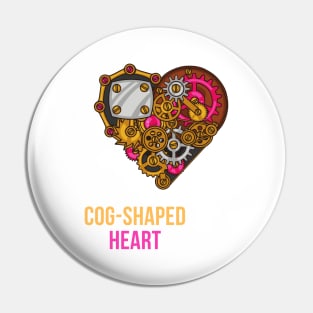 Cog-Shaped Heart Pin