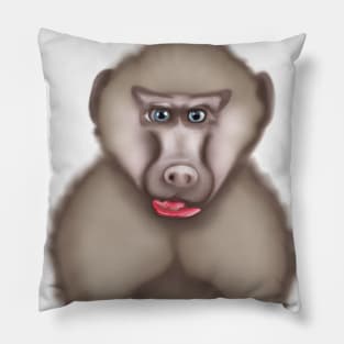 Cute Baboon Drawing Pillow