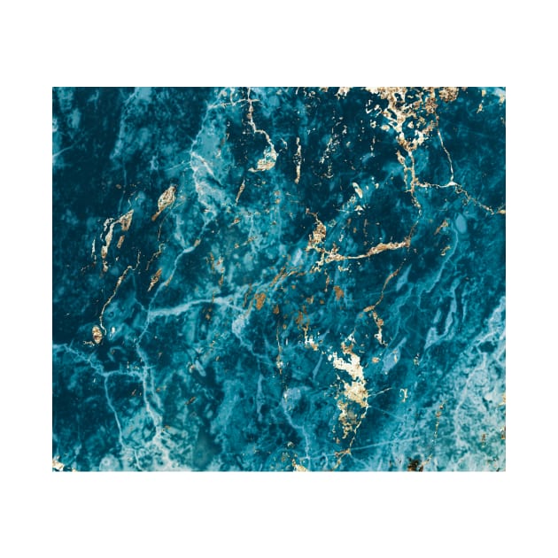 Marble Turquoise Blue Gold by ivaostrogonac