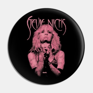Stevie Nicks Vintage Distressed Pink Design Pin