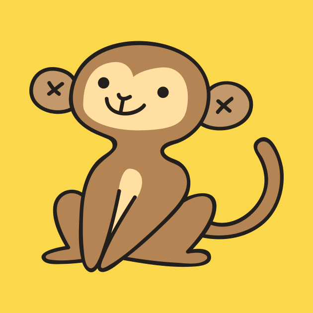 Cute Baby Monkey Doodle Drawing by SLAG_Creative