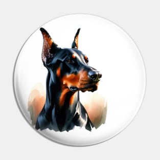 Doberman Pinscher Watercolor - Beautiful Dog Pin