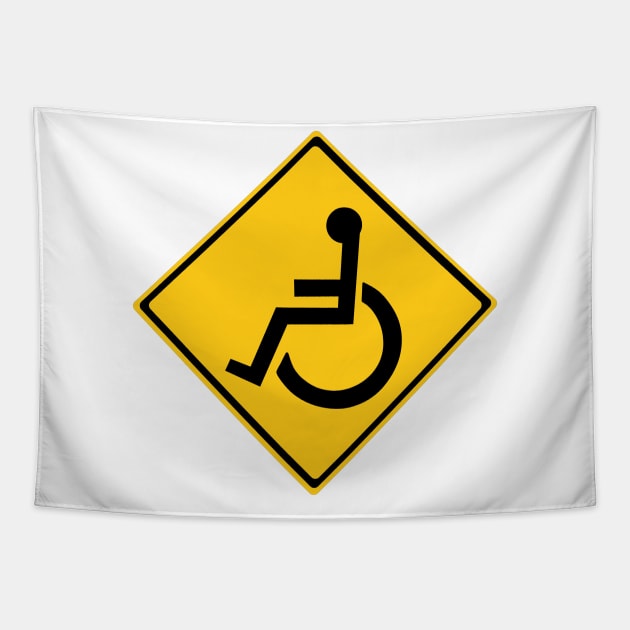 Handicapped Warning Sign Tapestry by DiegoCarvalho