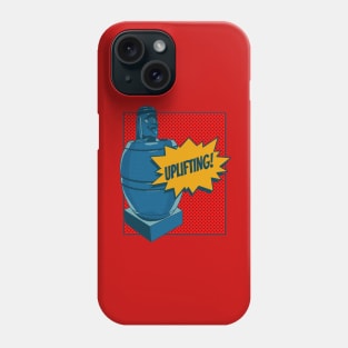 Comic-Style Barrel Man: Elevate with 'Uplifting' Vibes Phone Case