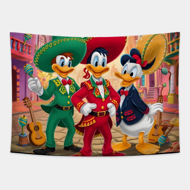 The Three caballeros Tapestry by Florian Sallo