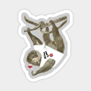 Lispe Wine Time Wine Sloth Magnet