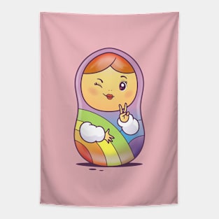 Rainbow Matryoshka Doll Tapestry