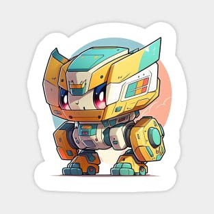 Colourful kawaii mech robot modern illustration Magnet