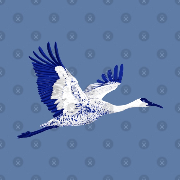 Blue and white crane by rlnielsen4