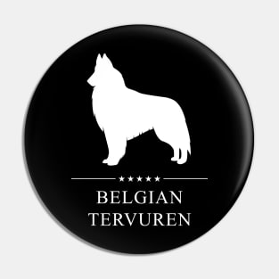 Belgian Tervuren Dog White Silhouette Pin