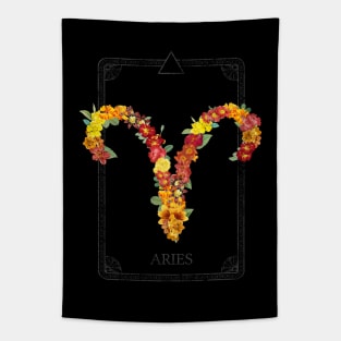 Floral Zodiac Sign: Aries Tapestry