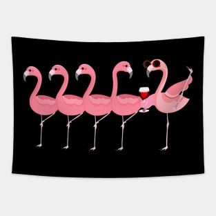 Wine And Flamingo Tapestry