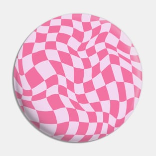 Pretty Pink Checkerboard Warp Pattern Pin