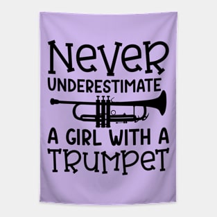 Never Underestimate A Girl With A Trumpet Marching Band Cute Funny Tapestry