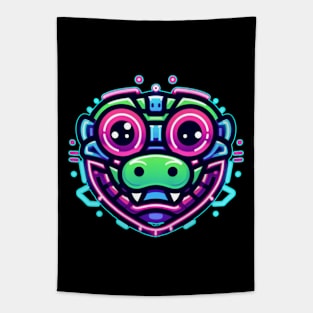 neon cyberpunk gator graphic Tapestry