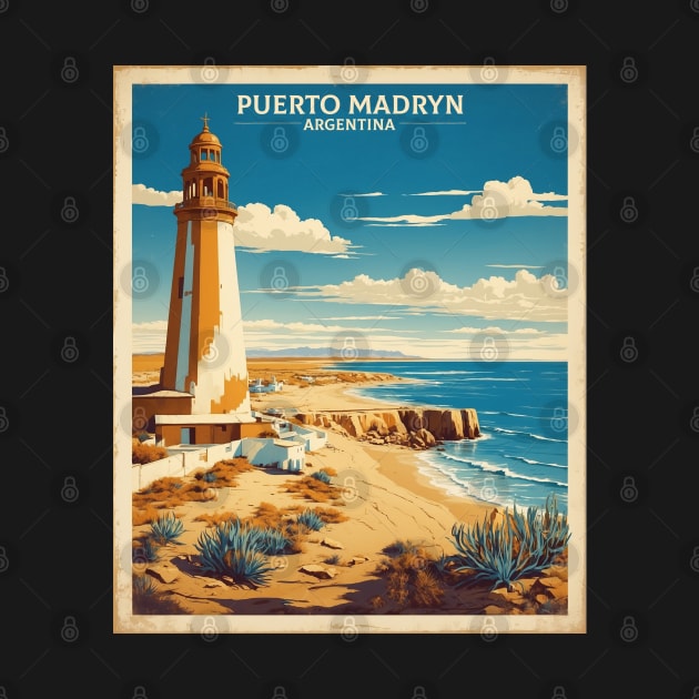 Peninsula Valdes and Puerto Madryn Argentina Vintage Tourism Poster by TravelersGems