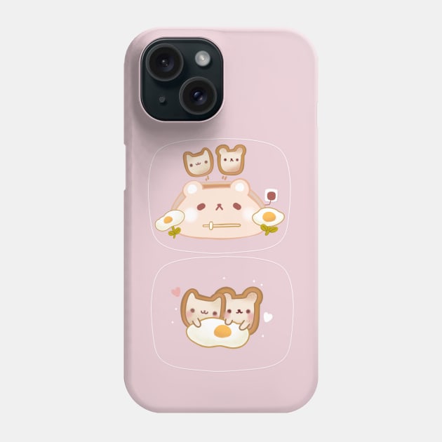 Eggy toast cuddles Phone Case by Rinco Ronki