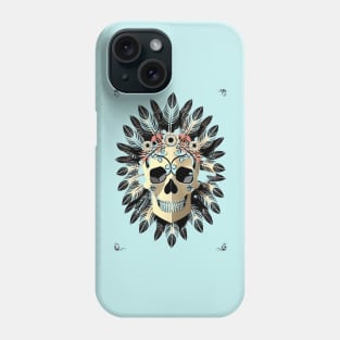 skull with feathers Phone Case