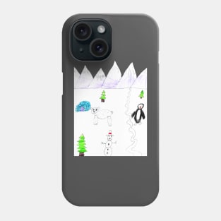 Winter Wonderland Kid Drawing Phone Case