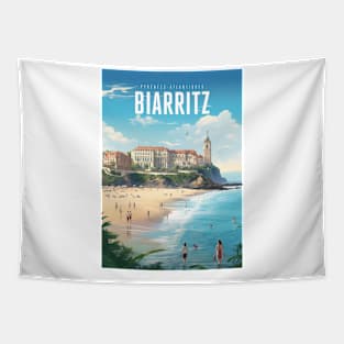 Affiche vintage - Biarritz - Pyrénées-Atlantiques Tapestry