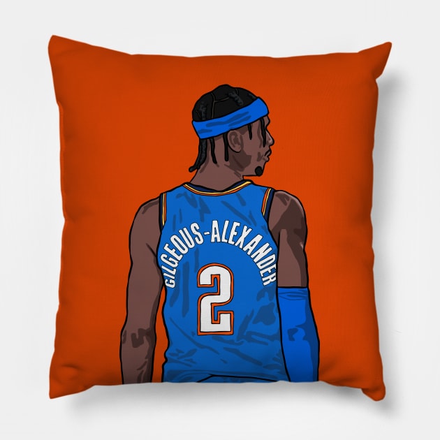 Shai Gilgeous-Alexander Back-To Pillow by rattraptees