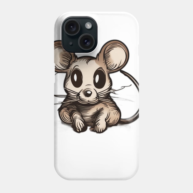 Mouse Brown Shadow Silhouette Anime Style Collection No. 393 Phone Case by cornelliusy