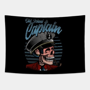 Old School Captain Skull Tapestry