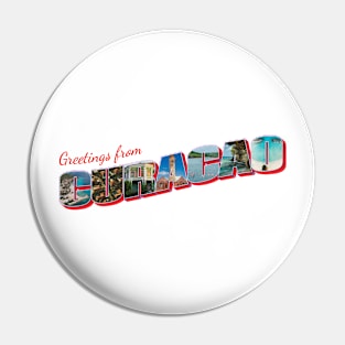 Greetings from Curacao Vintage style retro souvenir Pin